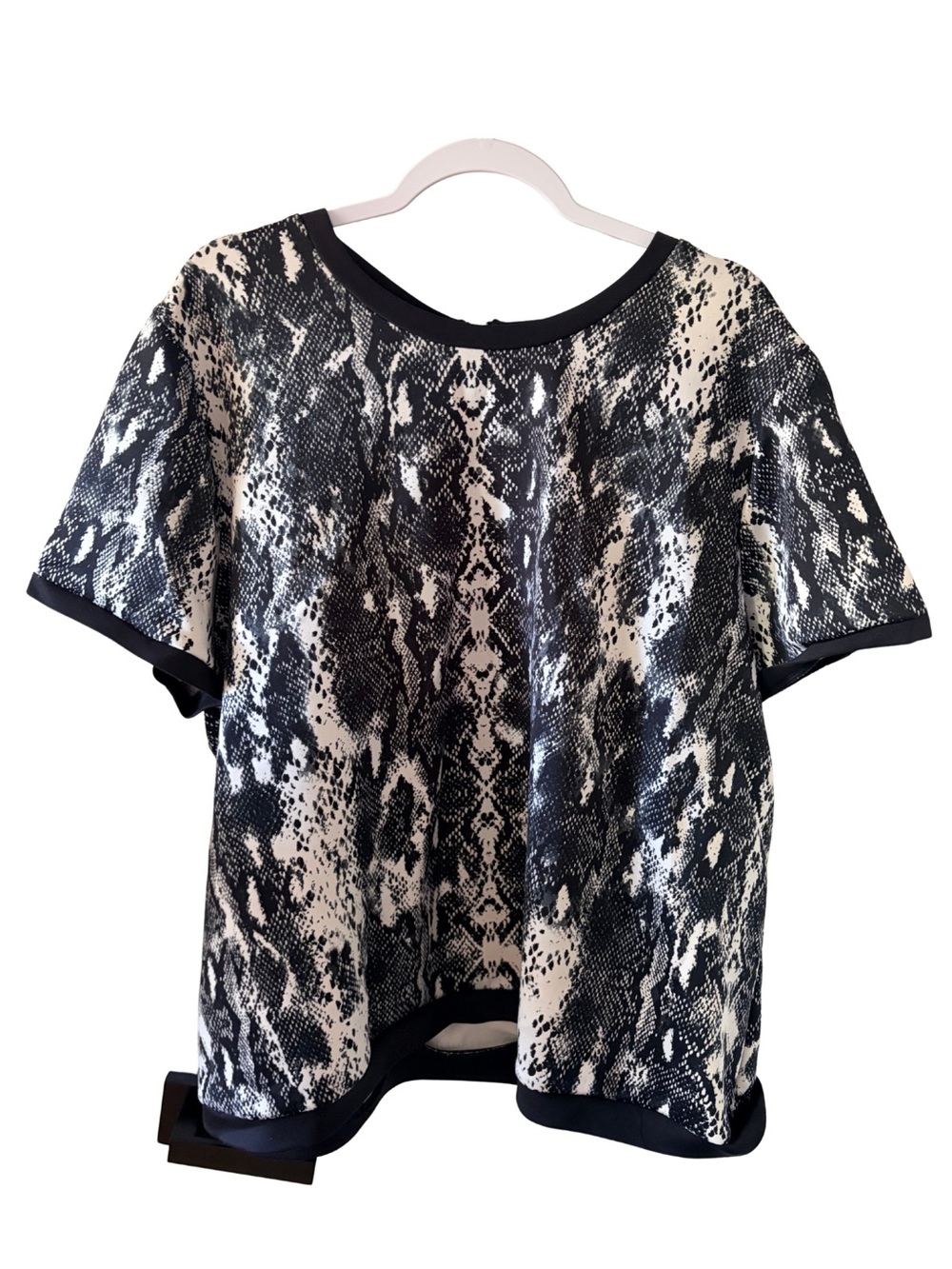 Calvin Klein Snakeskin Print Short-Sleeve Blouse